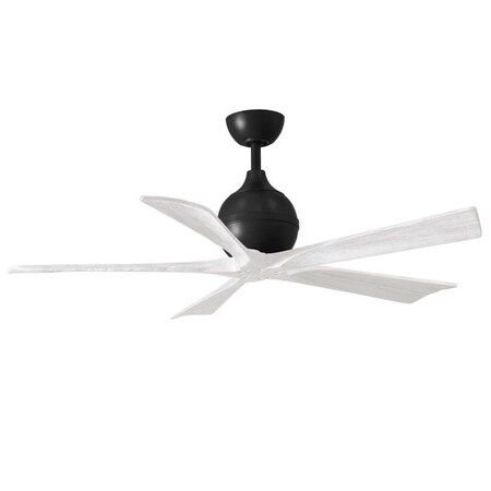 Matthews Fan Co Irene-3 52 Ceiling Fan In Matte Black And Matte White Blades" IR5-BK-MWH-52